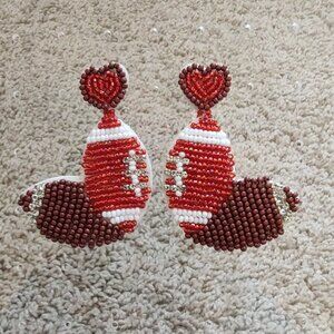 Football Earrings Seed Rice Bead New Kansas City 49ers Cardinals Buccaneeers